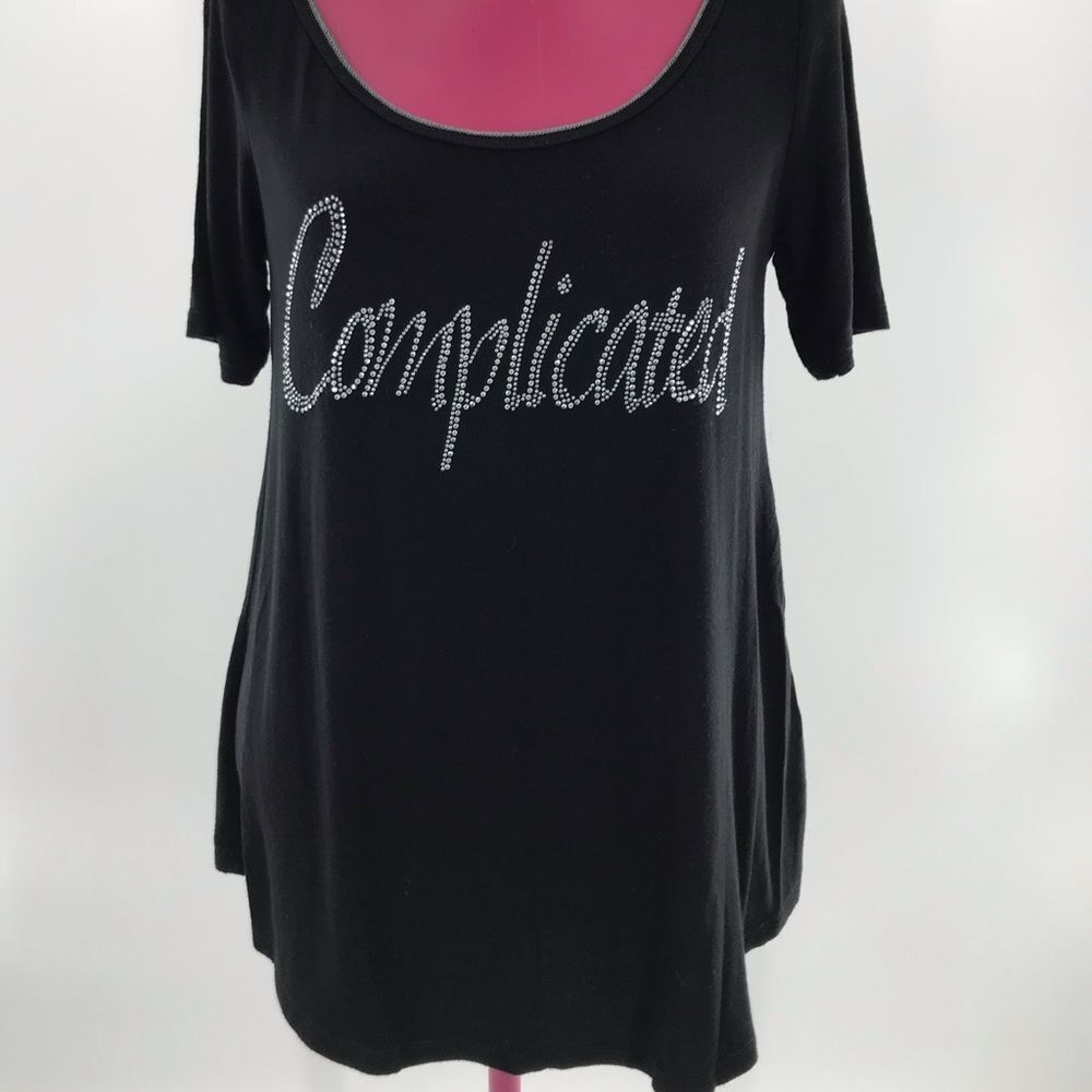 Edista Scoop Neck Embellished Top sz S